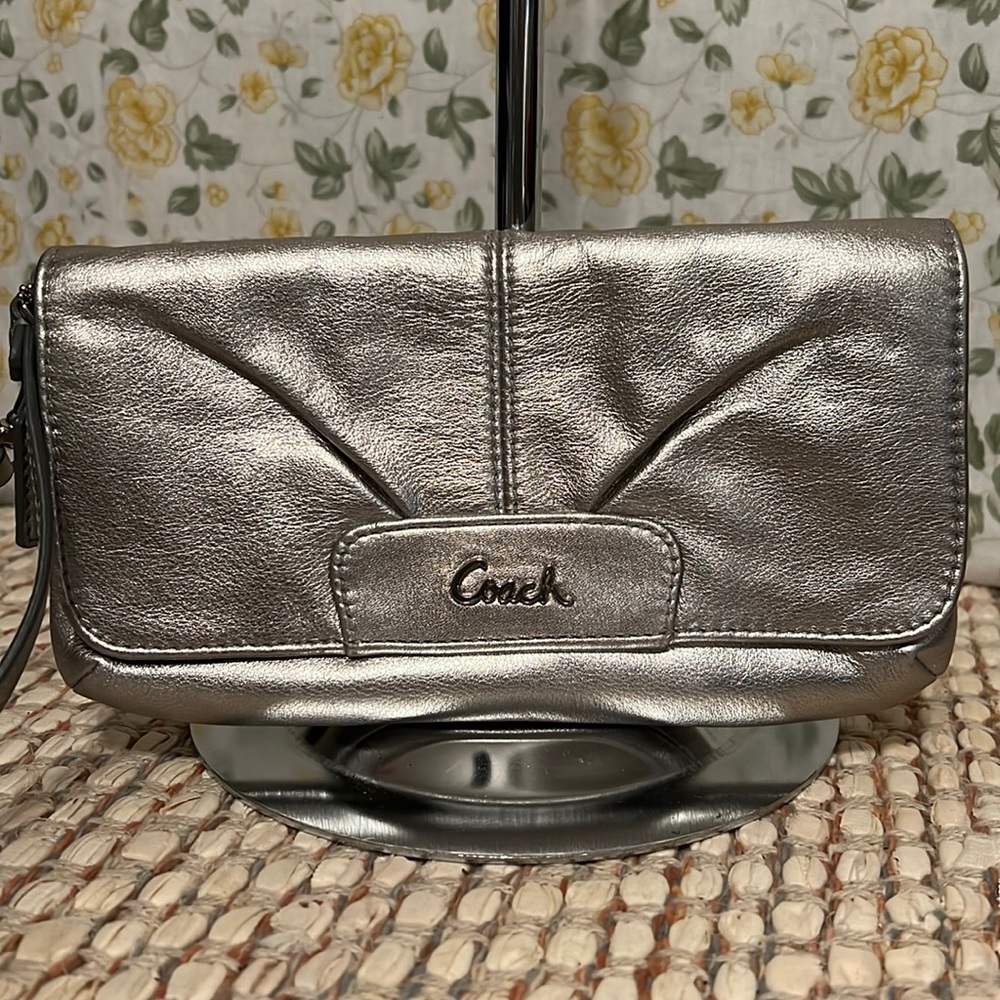 Coach Wristlet/Clutch in Silver